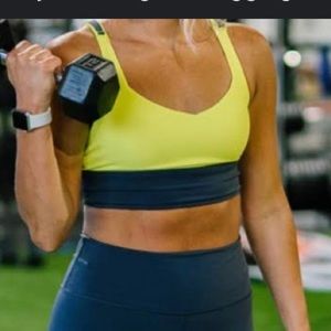 Zyia sports bra size small/neon green and gray two toned